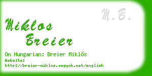 miklos breier business card