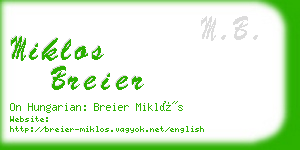 miklos breier business card